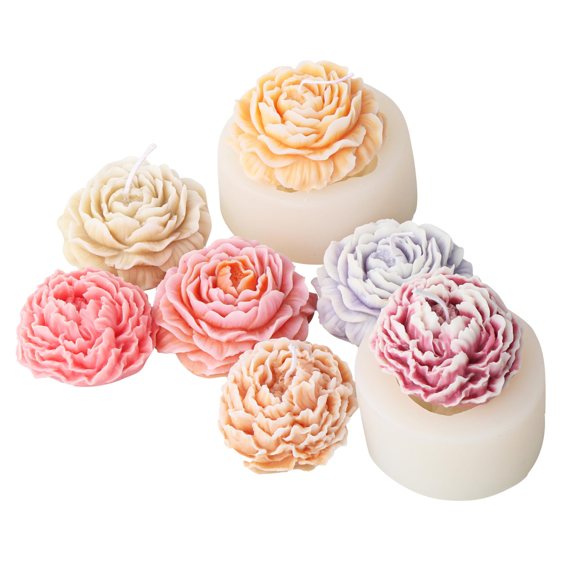 2 Pcs Peony Flower Bud Molds Set - DIY Resin, Clay, Jewelry & Candle Making Supplies - Perfect for Handmade Crafts, Home Decor, and Wedding Favors