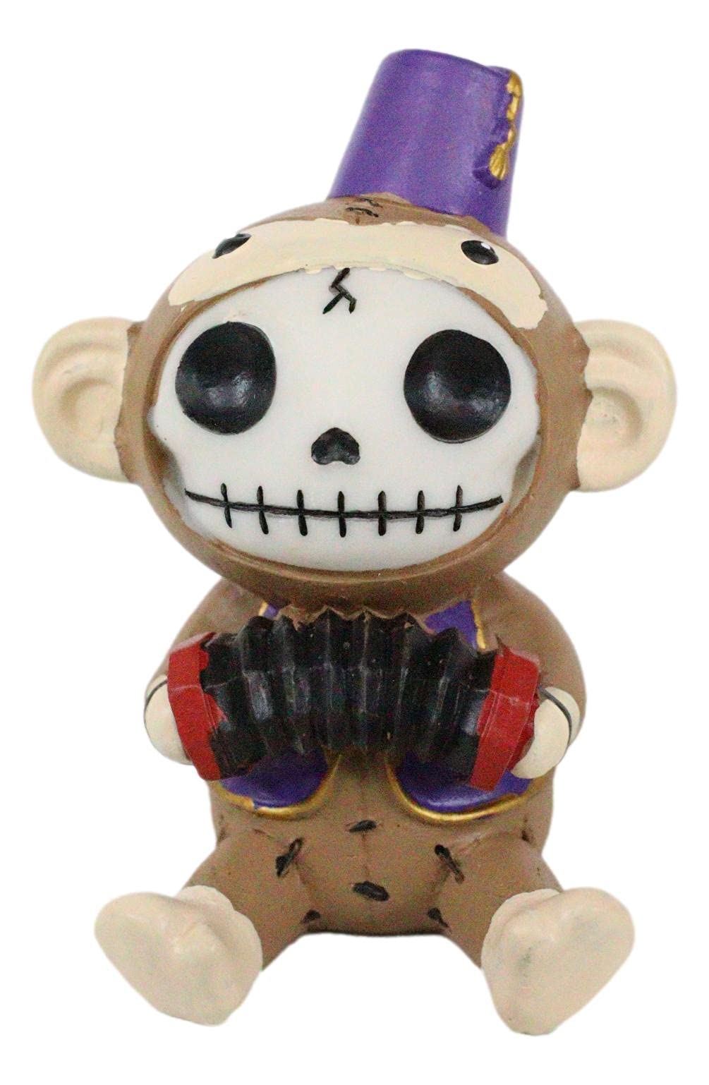 Ebros Furrybones Circus Monkey with Fez Playing Accordion - 3