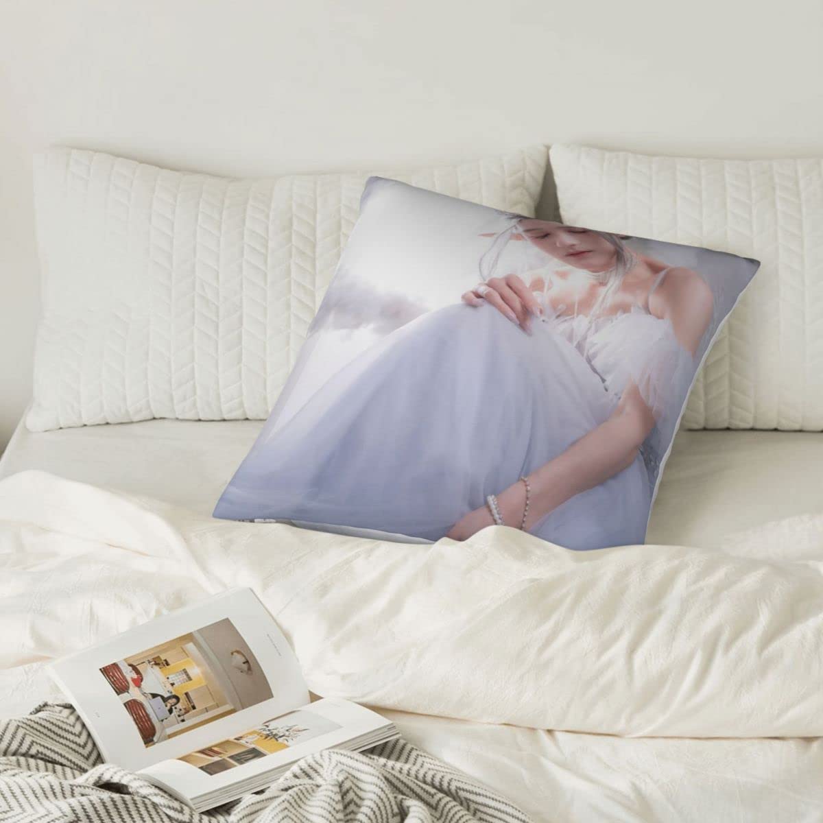 Custom Photo Throw Pillow Covers 12x12 Inch - Personalized with Your Pictures, Logos, or Text - Perfect for Gifts, Pet Memorials, Mother's Day & Home Decor