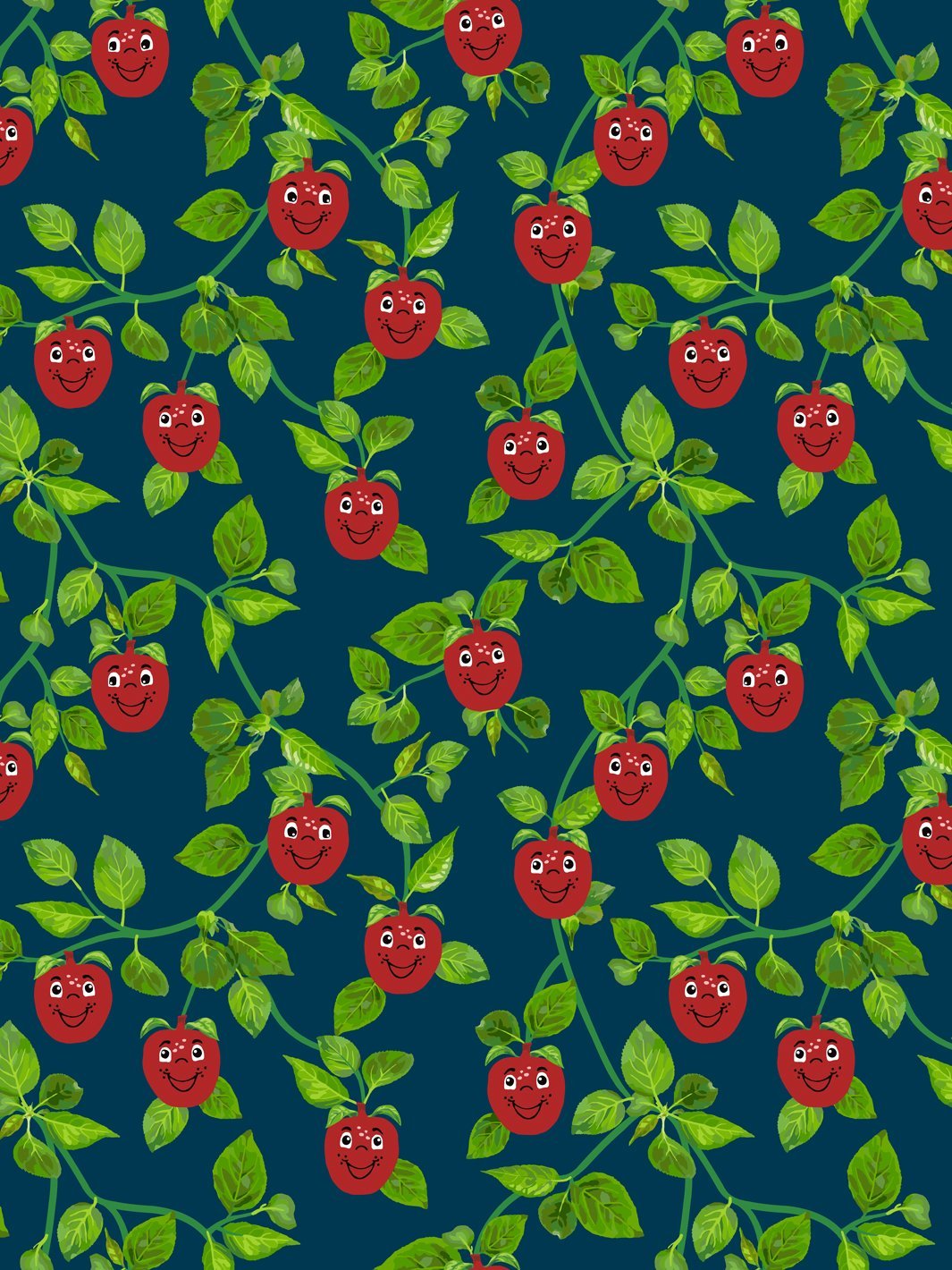 Happy Apple™ Branches Nursery Wallpaper by Fisher Price™ - Navy Blue Design for Baby Room Decor & Kids Bedroom