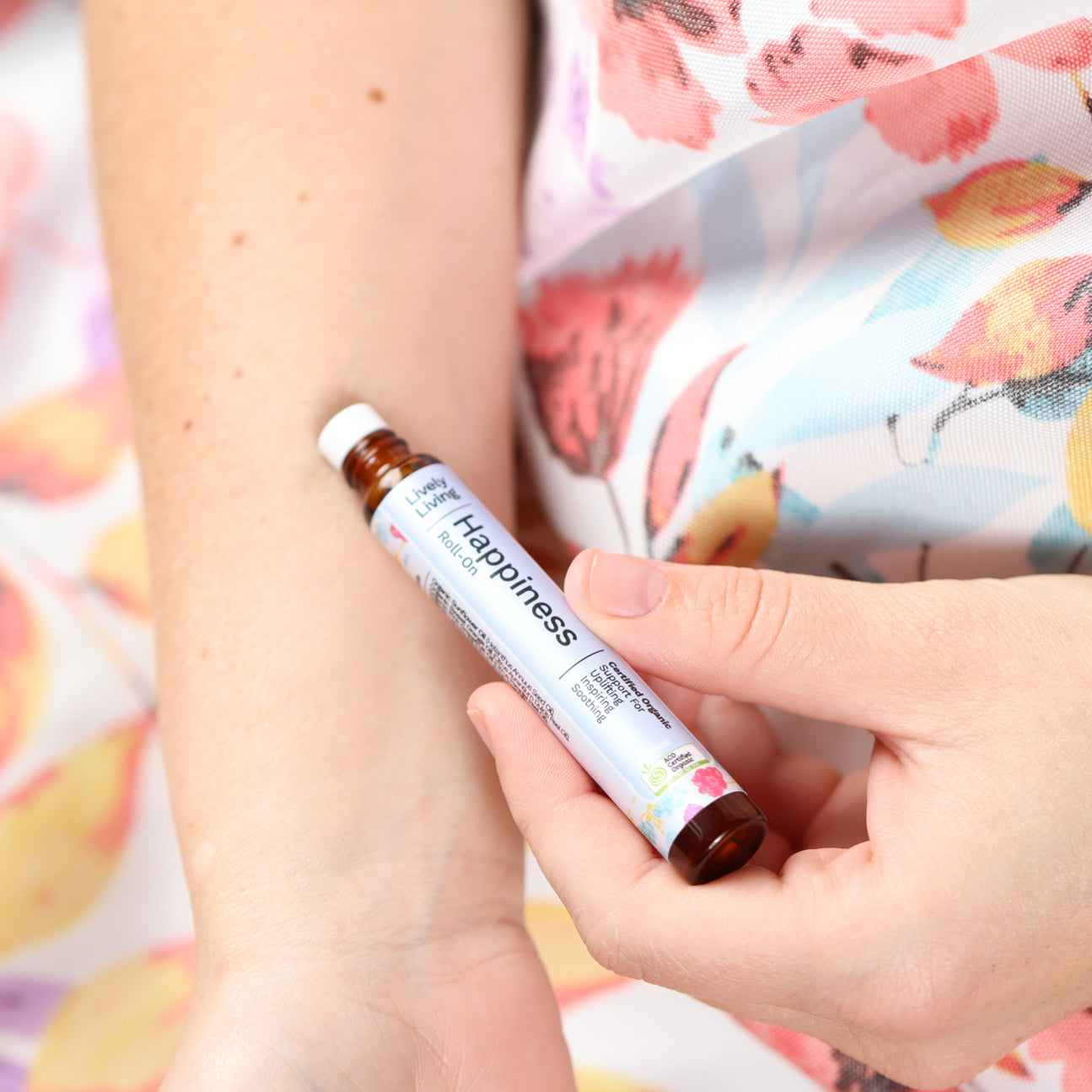 Certified Organic Happiness Roll-On Essential Oil for Stress Relief, Relaxation & Aromatherapy - Perfect for Home, Office & Travel Use