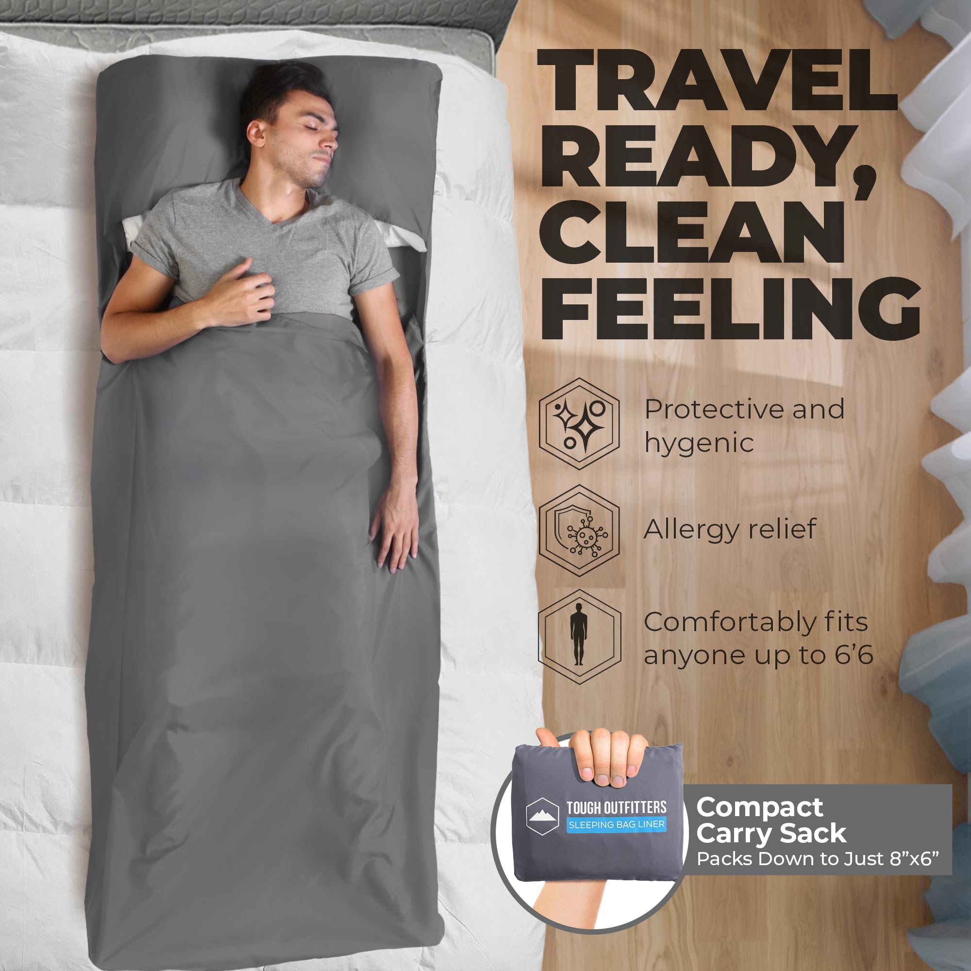 Adult Sleeping Bag Liner - Travel Sleep Sack & Camping Sheet for Hotels & Outdoor Adventures - Lightweight & Warm for Cold Weather Camping, Backpacking & Travel