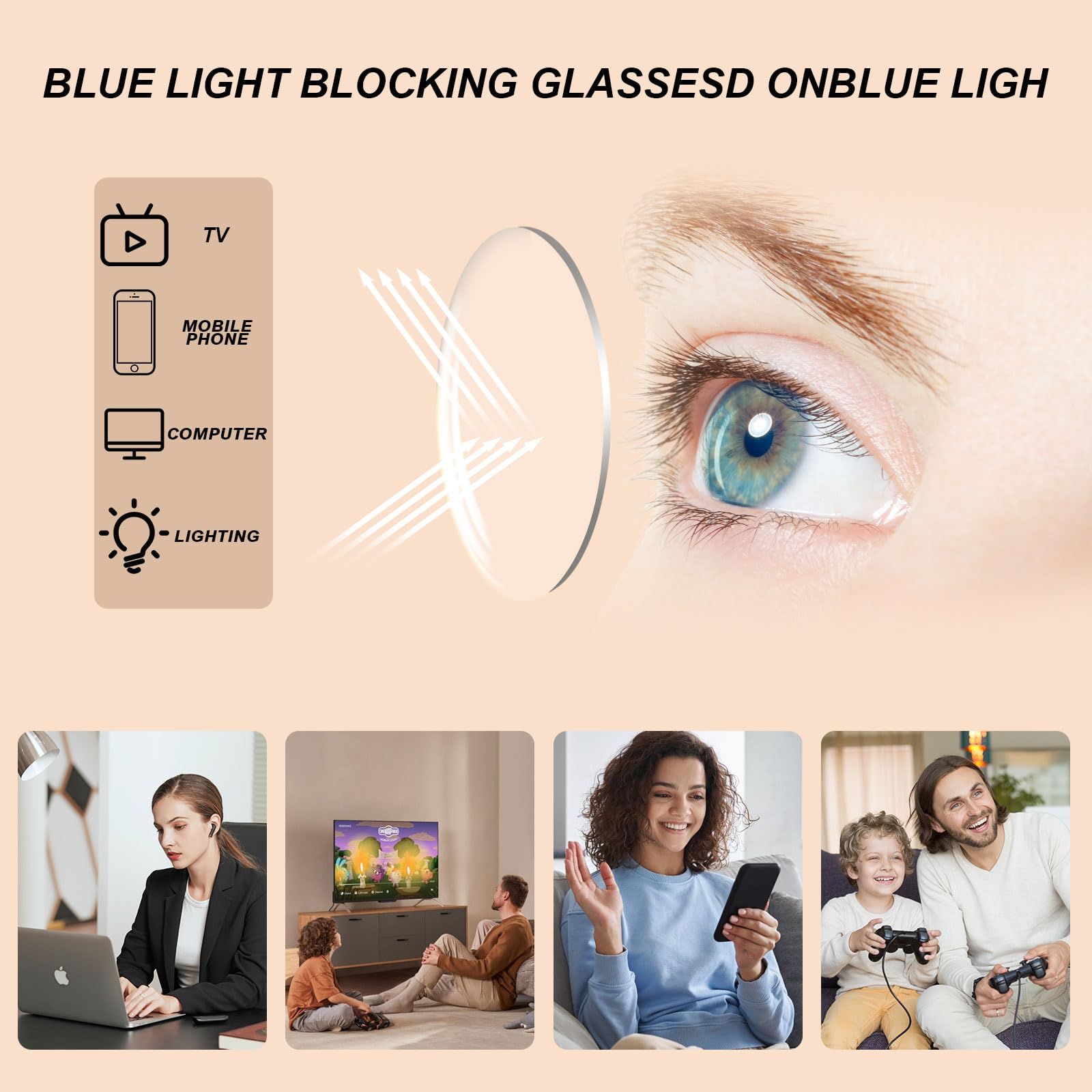 4 Pack Blue Light Blocking Glasses for Women & Gamers - Computer Glasses to Protect Eyes & Reduce Fatigue (Black, Gray) - Perfect for Office Work, Gaming & Screen Time