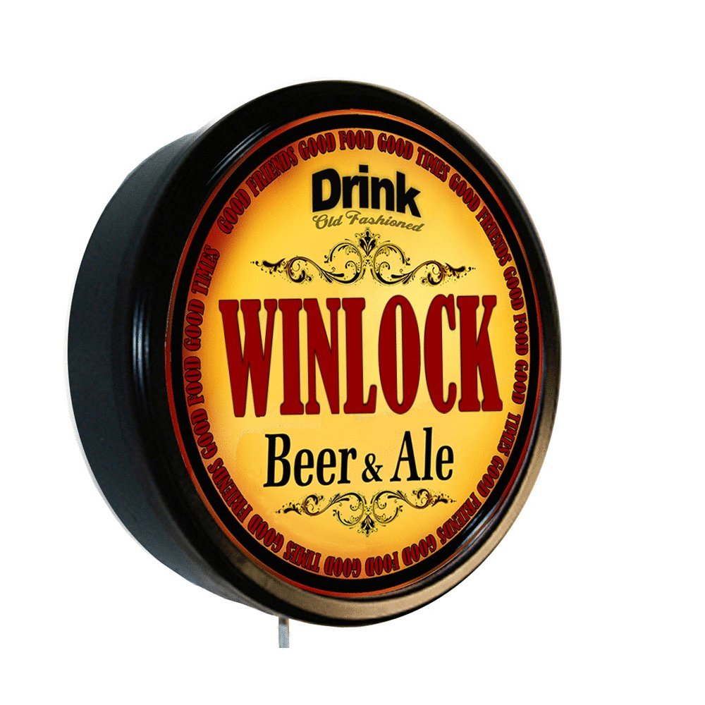WINLOCK Beer & Ale Cerveza Lighted Wall Sign - Vintage Pub Decor for Bars, Man Caves & Home Brewing Spaces - Energy Efficient LED Neon Bar Sign
