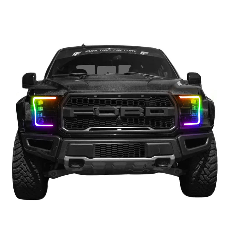 Ford Raptor LED Headlights (2017-2020) - Multicolor Flow Series by XB Morimoto | Upgrade Your Off-Road Lighting for Night Adventures