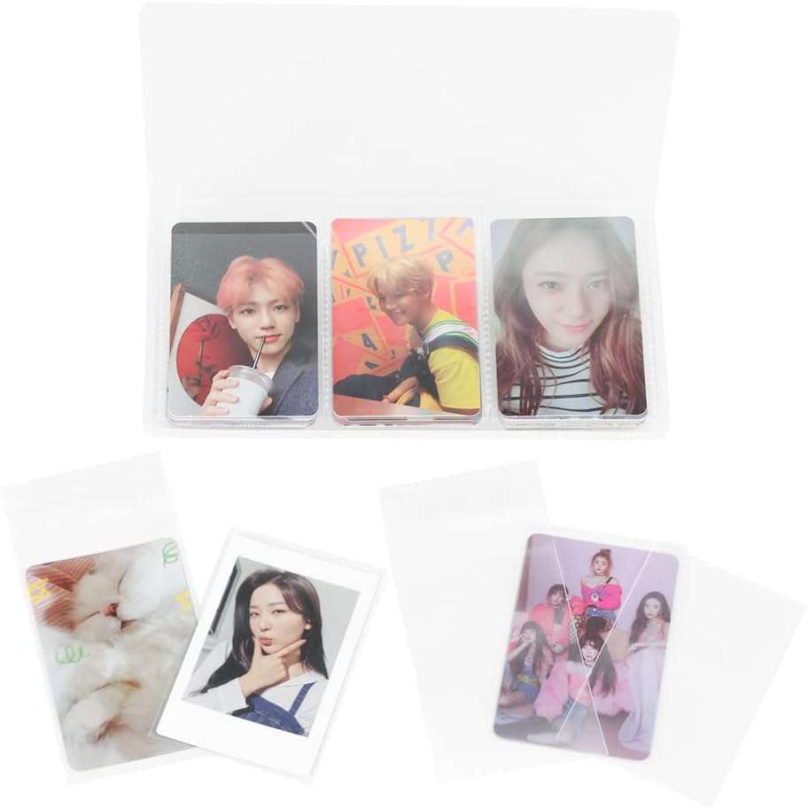 100 Packs Premium Photocard Sleeves - 200 Microns Thick Sealable PVC Protectors for Kpop Albums, Trading Cards & Collectibles - Perfect for Card Storage, Organization & Display