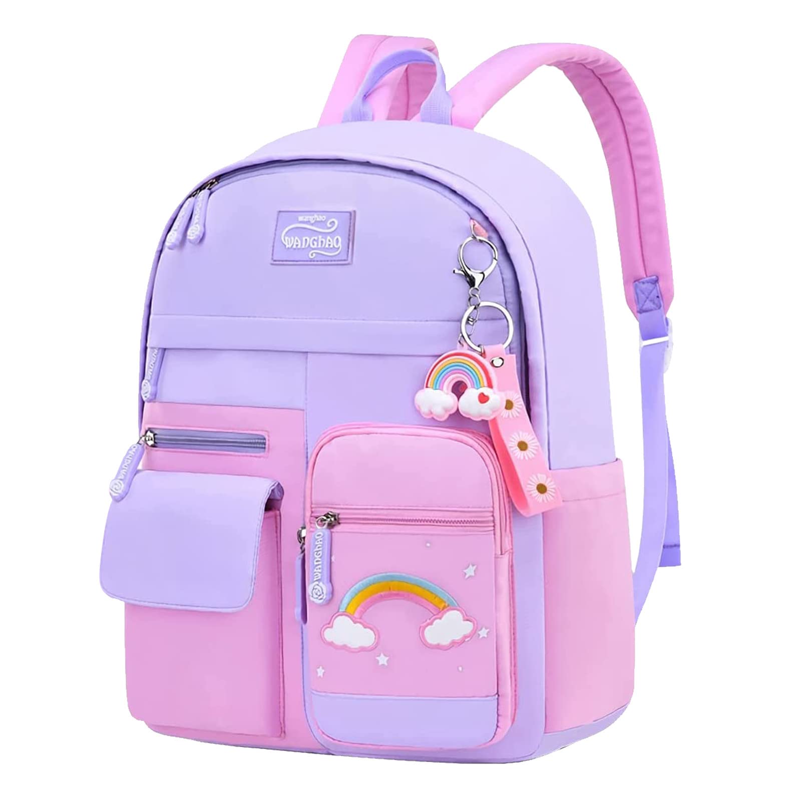 Girls Backpack for School & Travel - Lightweight Daypack with Bottle Pocket - Black