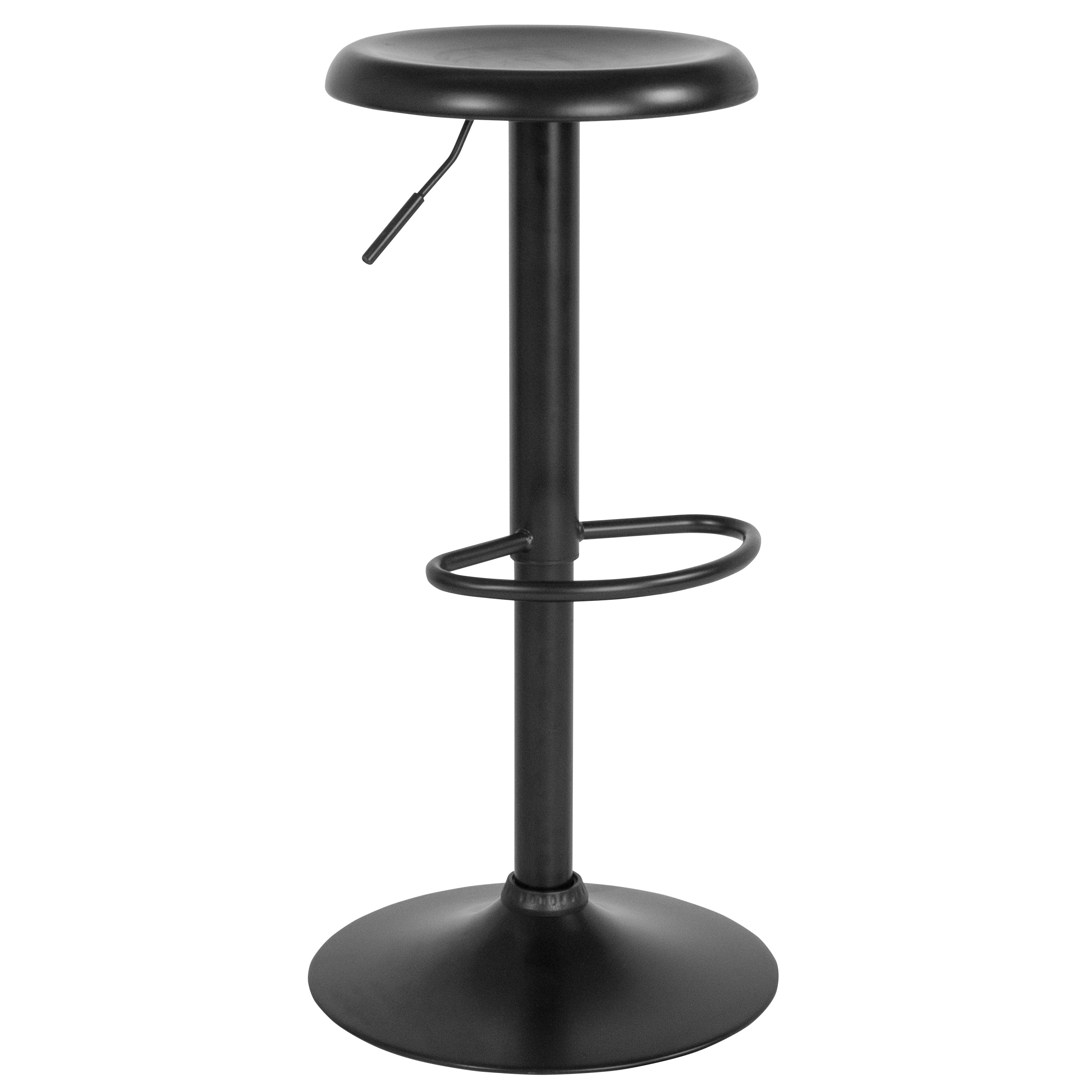 FLASH Madrid Series Adjustable Height Retro Barstool - Black Finish - Perfect for Kitchen Island, Home Bar & Dining Counter Stools