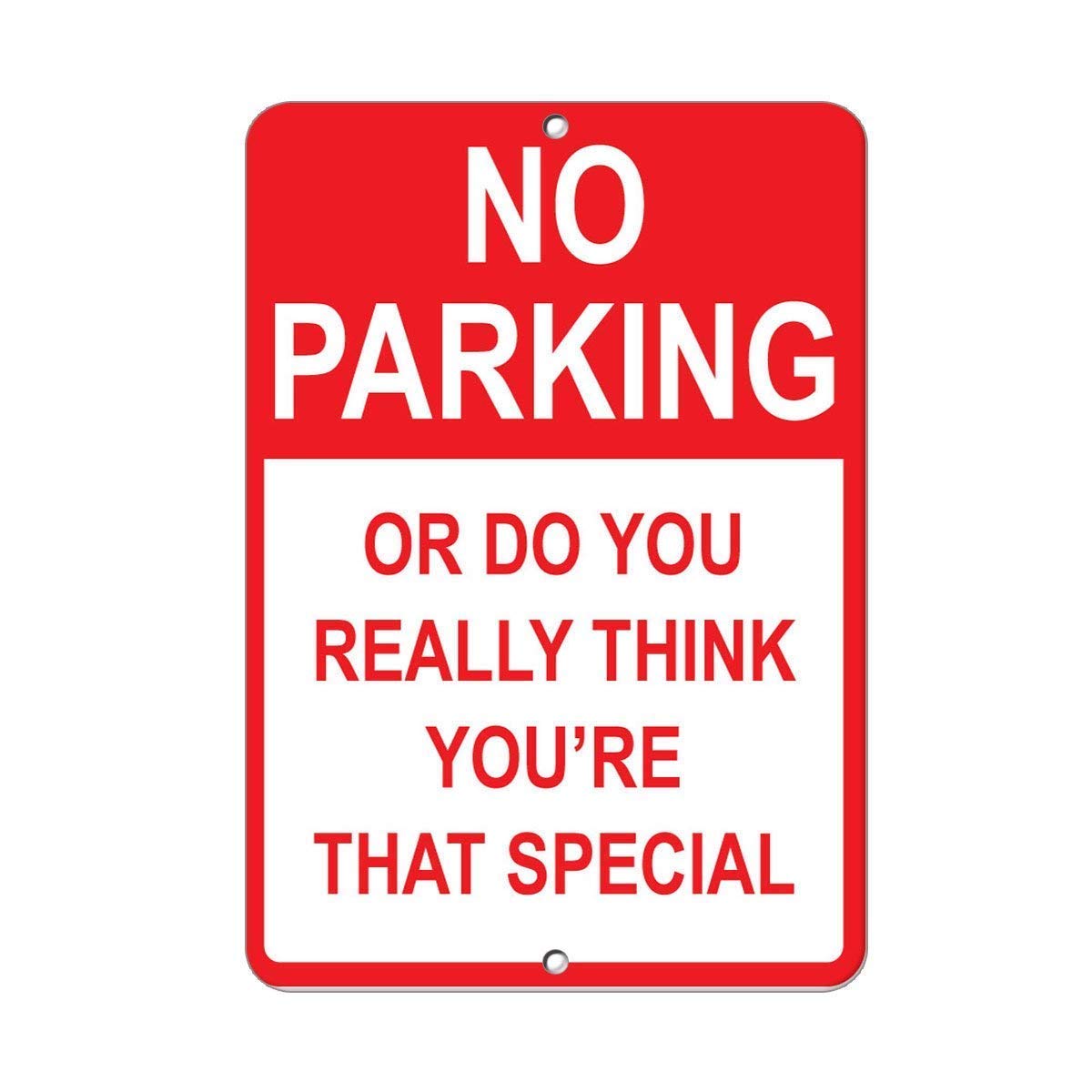 No Parking Warning Sign - 8x12 Inches Aluminum Metal Business Sign for Road & Office Use - Durable Outdoor & Indoor Decorative Sign