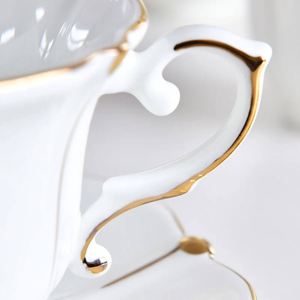 Premium Bloomsbury Tea Set - Elegant Floral Porcelain Tea Cups & Saucers for Afternoon Tea, Bridal Shower, and English Garden Party