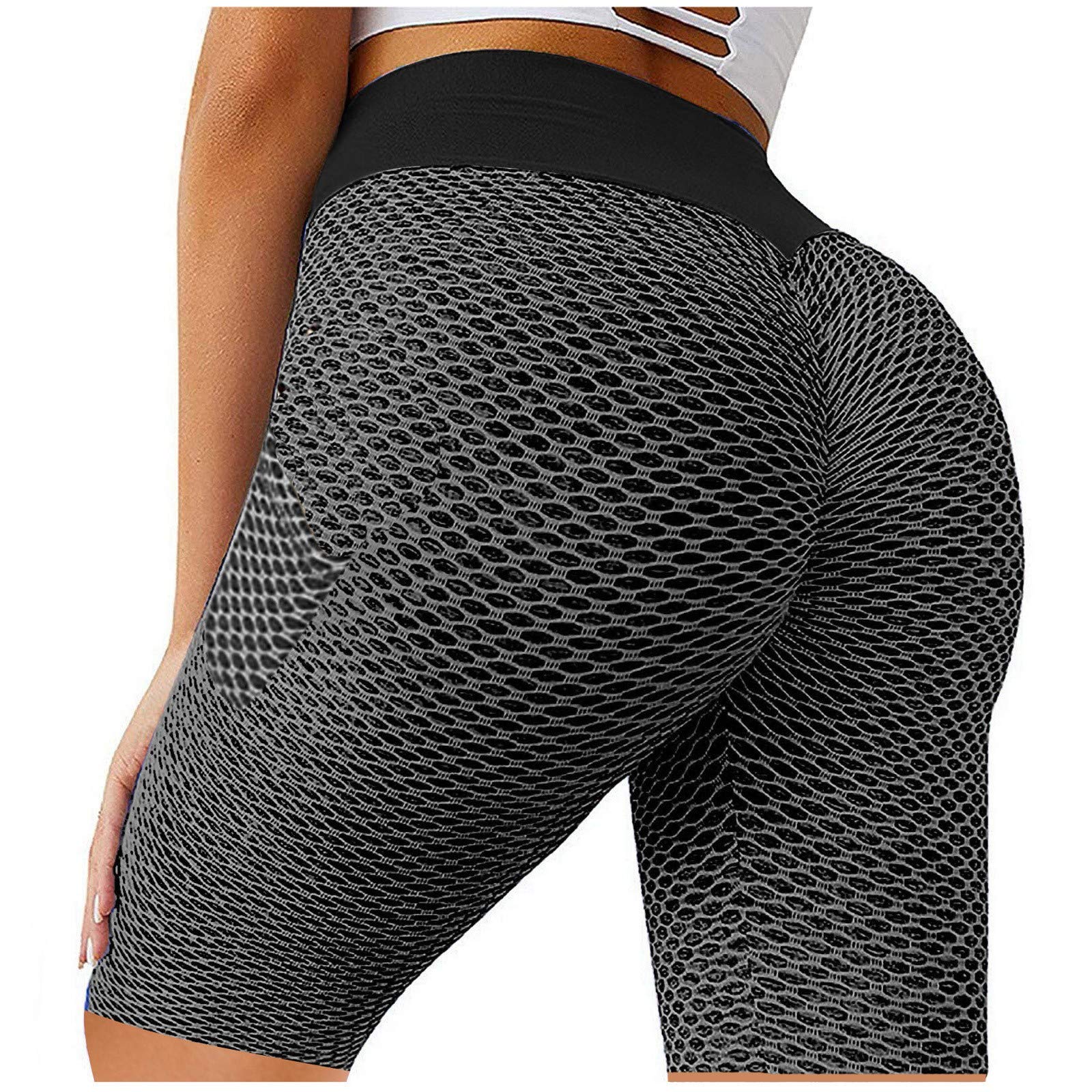 Women's High Waisted Yoga Shorts - Butt Lifting Workout Shorts for Women, Tummy Control Fitness Shorts, Comfortable & Breathable for Yoga, Gym, Running & Casual Wear