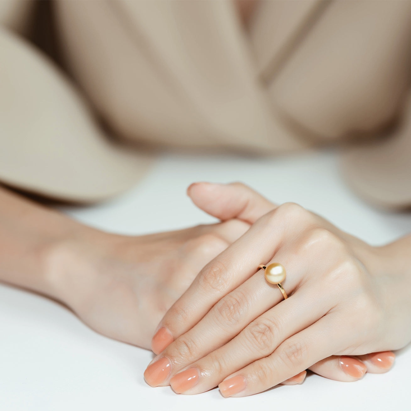 18K Gold Interchangeable Pearl Ring KR00015 - Elegant Adjustable Pearl Jewelry for Women | Perfect for Weddings, Anniversaries & Special Occasions