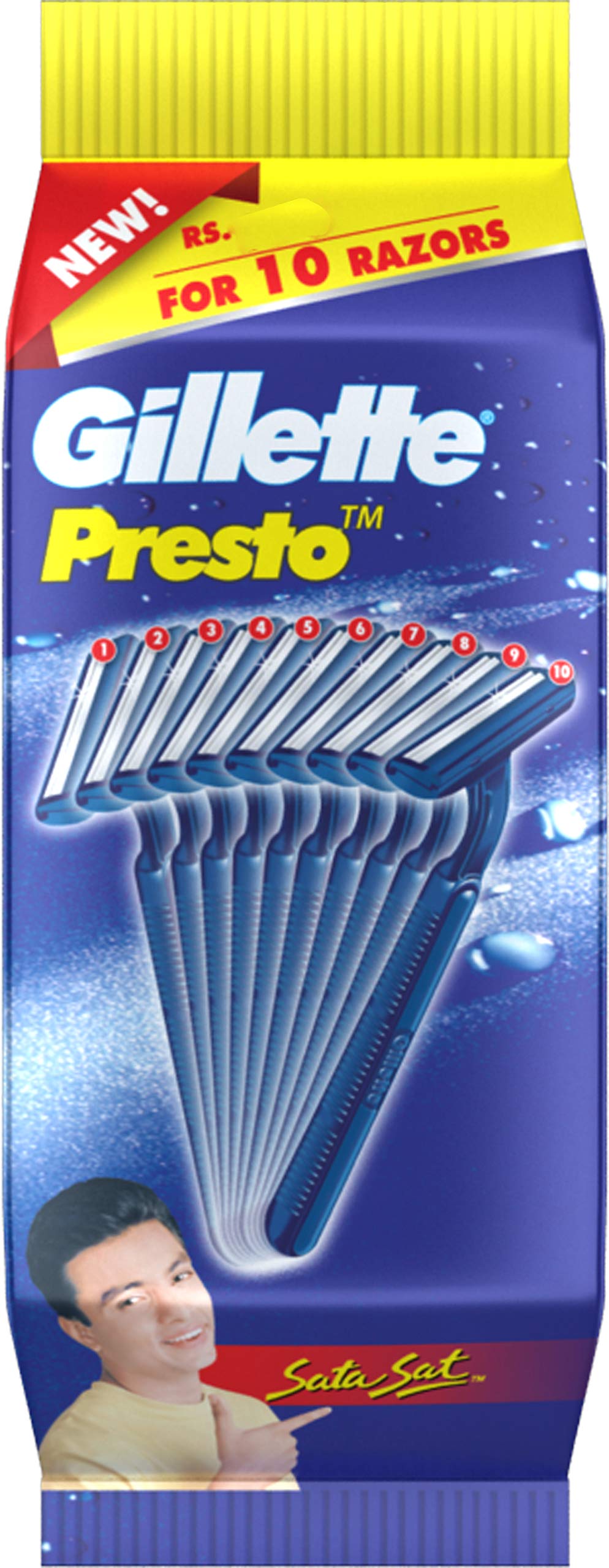 Gillette Men's Presto Disposable Razors - 10 Pack for Smooth Shaving | Travel & Gym Essential for Men