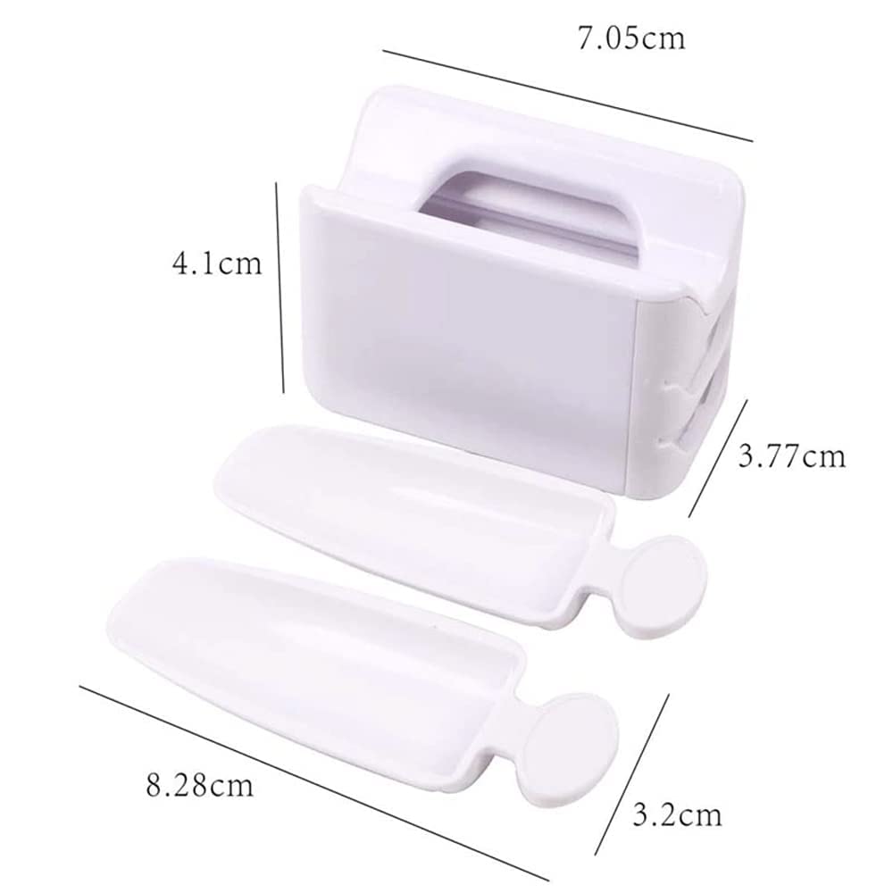 **Acrylic Nail Powder Storage Box with Glitter & Magic Mirror - Portable Dipping Powder Recycling Tray for Manicure & Nail Art - White (Perfect for Salon & Home Use)**