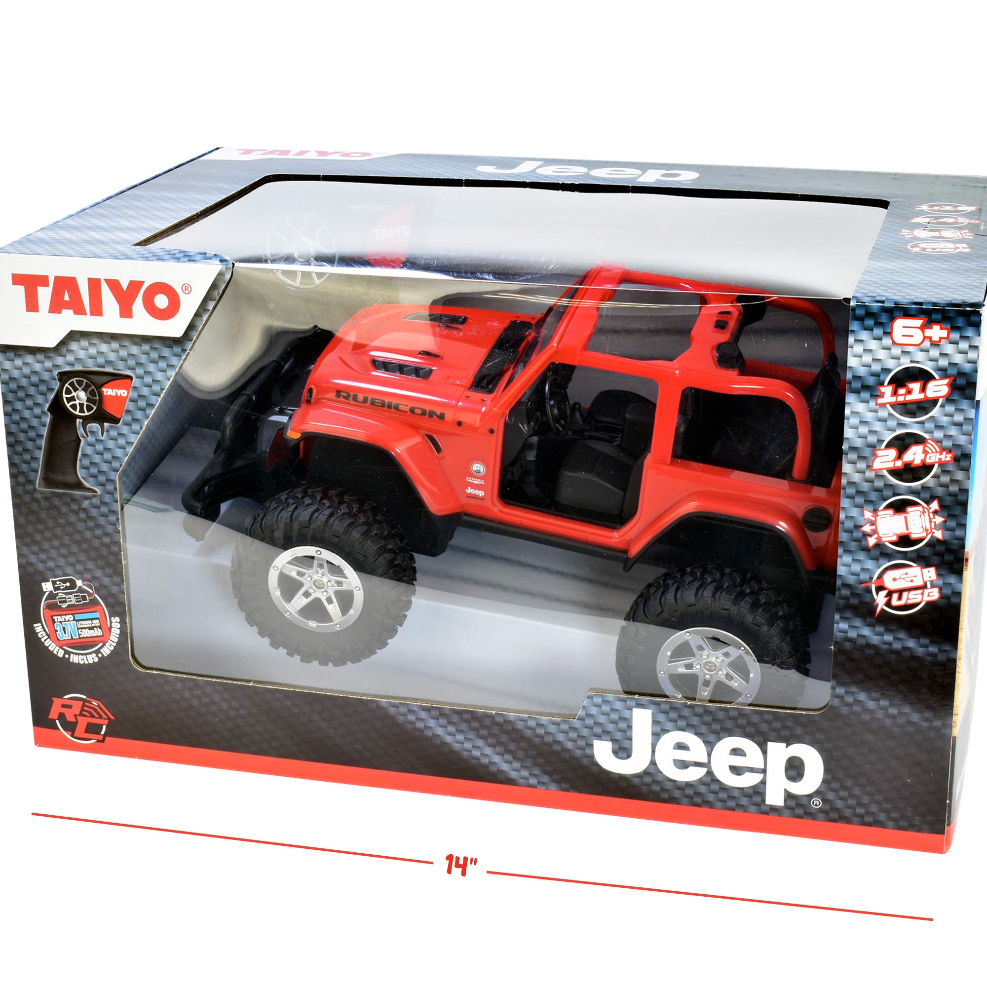 1:16 Scale RC Truck Jeep Rubicon - 2.4GHz Remote Control Car with Rechargeable Battery & Fast Charger | Off-Road High Speed Hobby Vehicle for Kids & Adults | Perfect for Backyard Racing, Trail Adventures & Indoor Play | Ages 6+