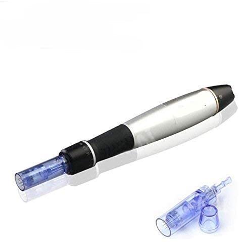 Professional Electric Derma Pen A1 Microneedling Device - Wireless Skin Care Tool with 2 Replaceable Needle Heads for Wrinkle Reduction & Skin Rejuvenation - Perfect for Home Use & Professional Salons