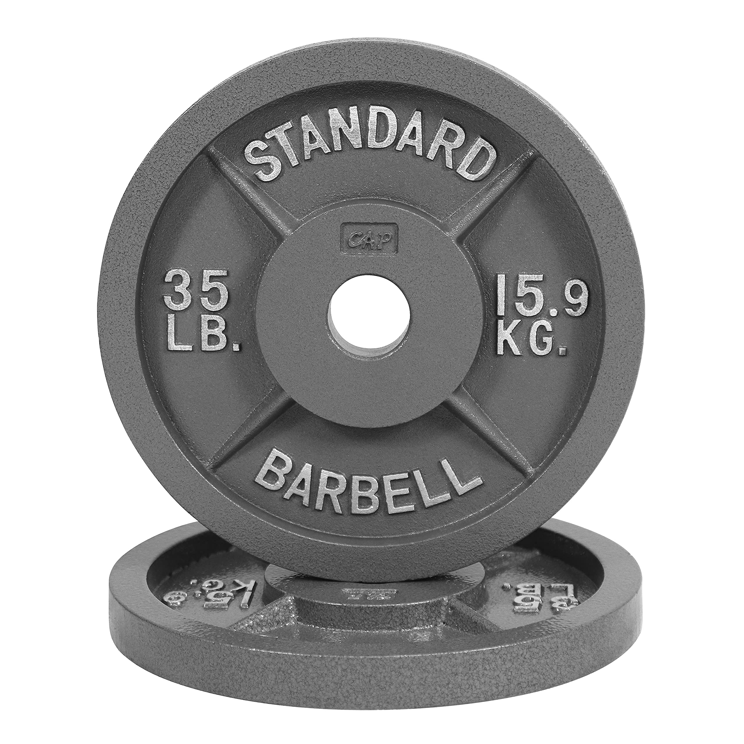 CAPHAUS 2-Inch Olympic Cast Iron Weight Plates - Strength Training, Weightlifting, Bodybuilding & Powerlifting Equipment - Perfect for Home Gym, CrossFit, and Commercial Fitness Centers