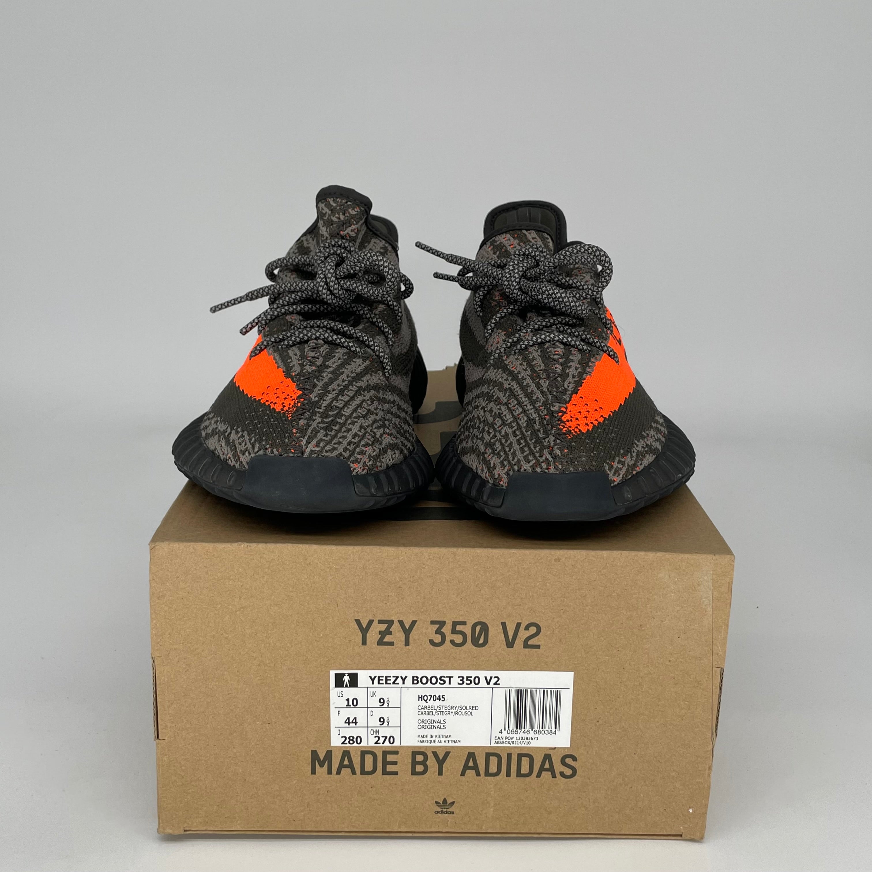 Adidas Yeezy Boost 350 V2 Carbon Beluga Men's Sneakers - Size 10 (HQ7045) | Comfortable Running Shoes for Casual Wear & Street Style