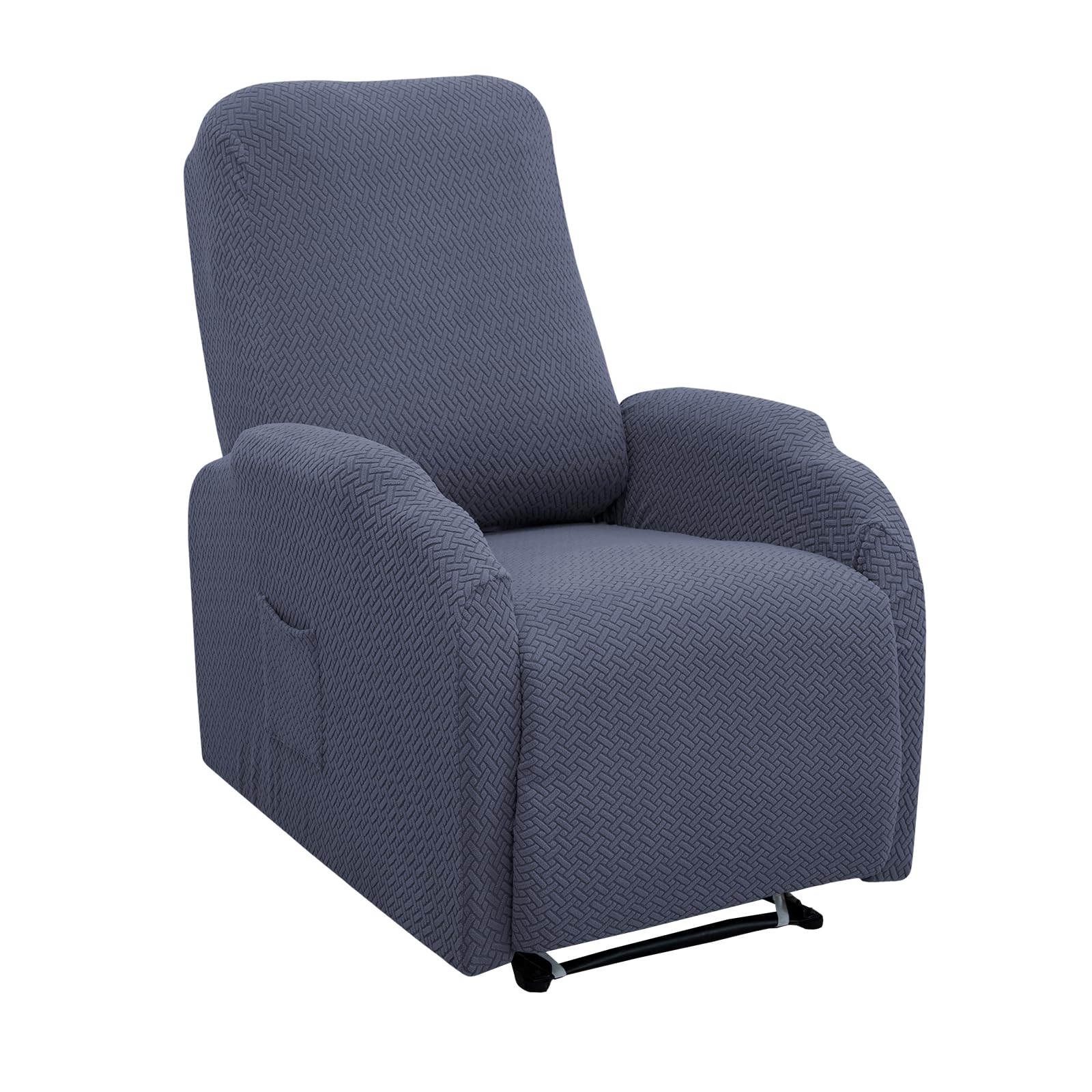 HAOYONG Recliner Chair Cover 4-Piece Set - Jacquard Fabric Slipcover for Small Recliners & Lazyboy Chairs - Washable Furniture Protector for Living Room, Home Theater & Relaxation Spaces