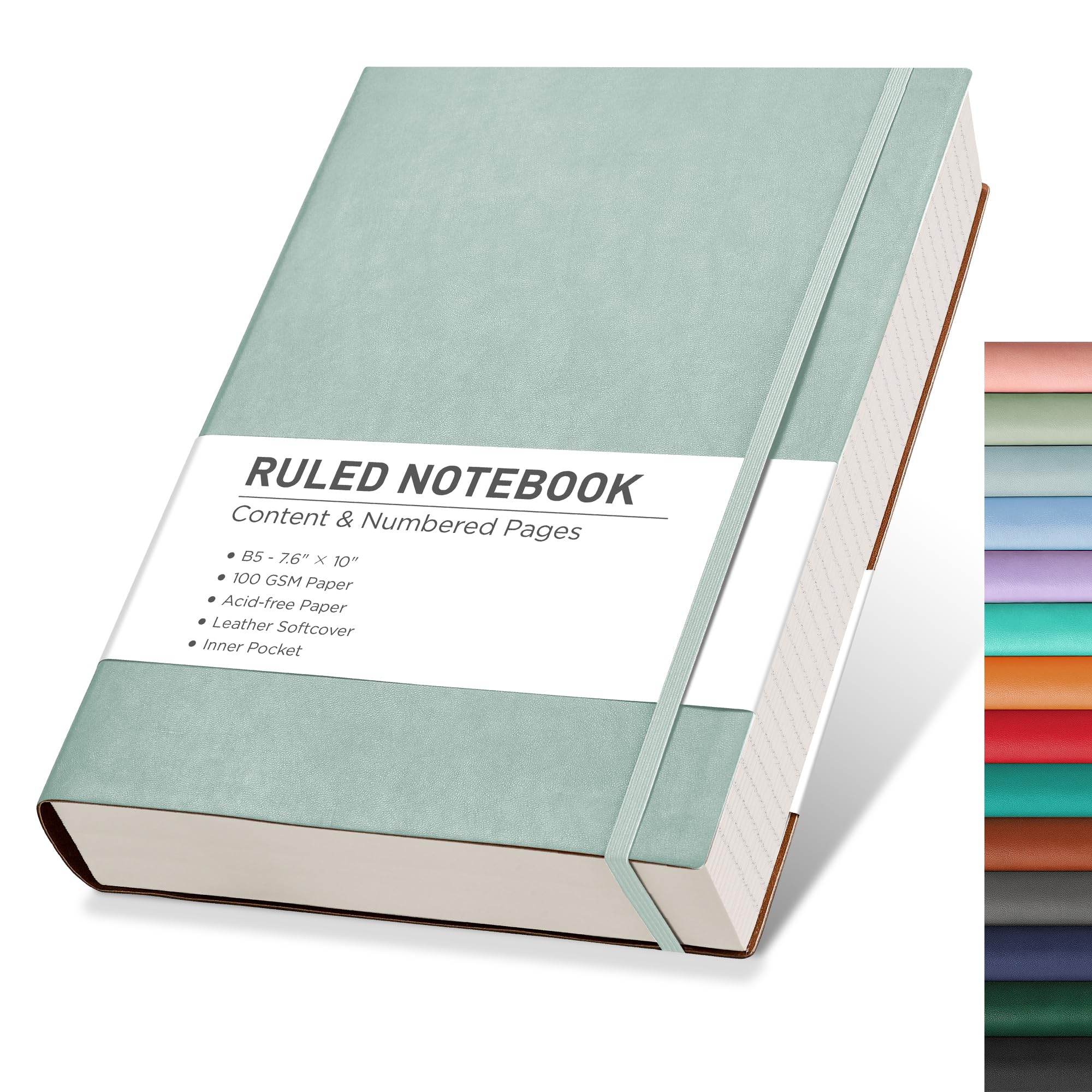 RETTACY B5 Lined Journal Notebook - 320 Numbered Pages, 7.6