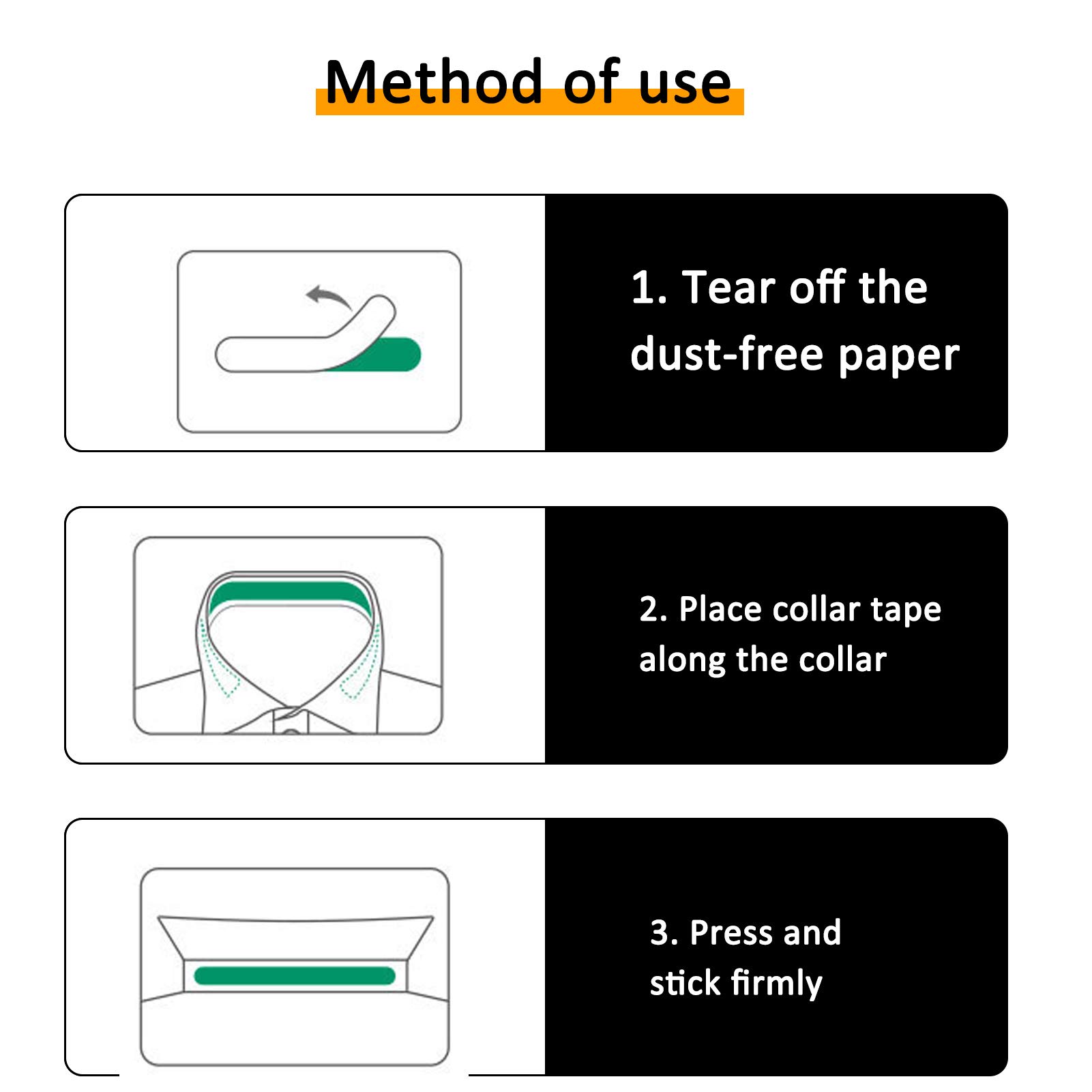 20pcs Disposable Self-Adhesive Collar Sweat Pads - Invisible Neck Liner Protector for Hats & Shirts - Prevents Sweat Stains for Women & Men (Black) | Perfect for Workouts, Outdoor Activities & Formal Wear