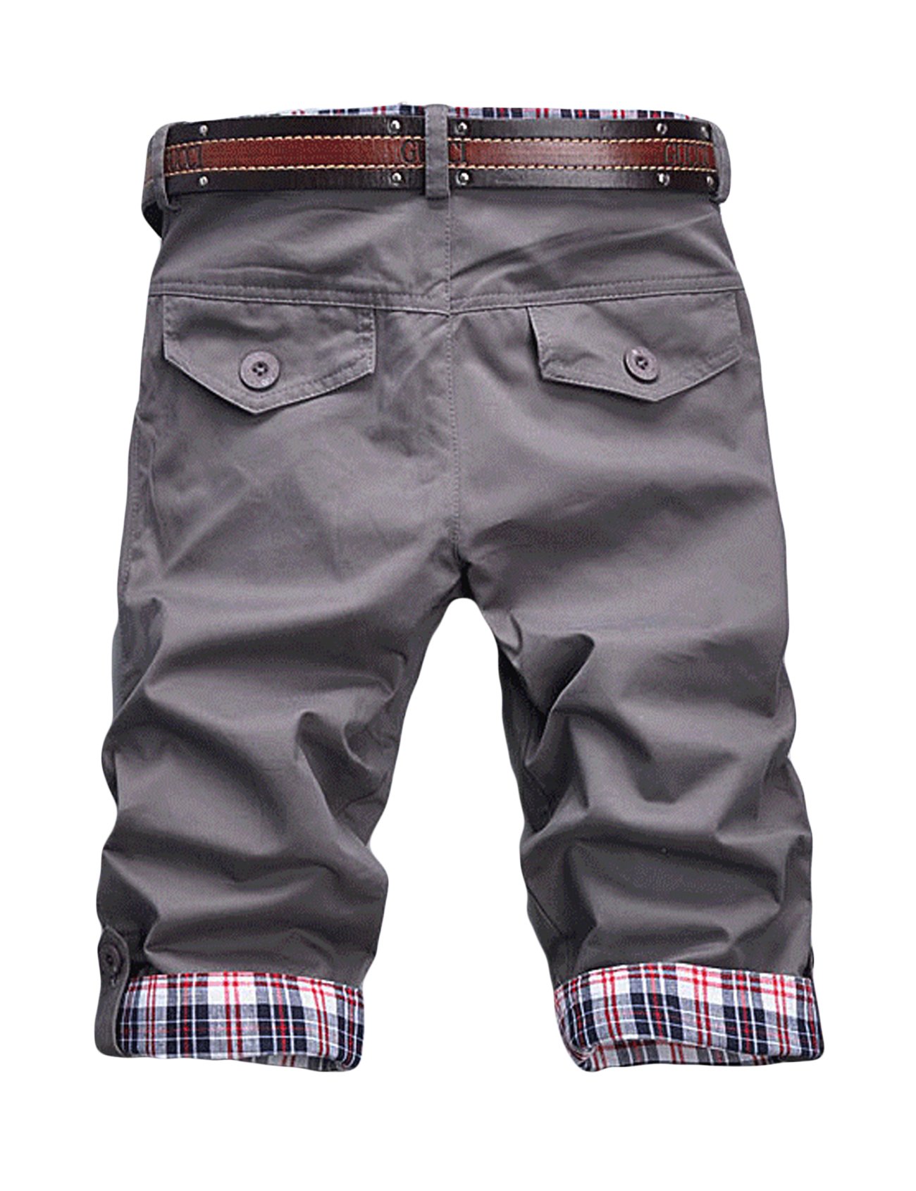 Men's Plaid Printed Cargo Shorts - Casual Bermuda Shorts for Outdoor Activities, Hiking, and Summer Wear