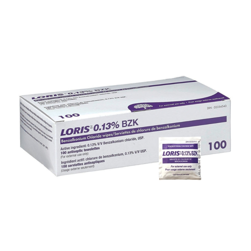 Benzalkonium Chloride (BZK) Antiseptic Wipes - 100 Count Box | Disinfecting Towelettes for First Aid, Wound Care & Sanitizing Surfaces | Hospital, Home & Travel Use