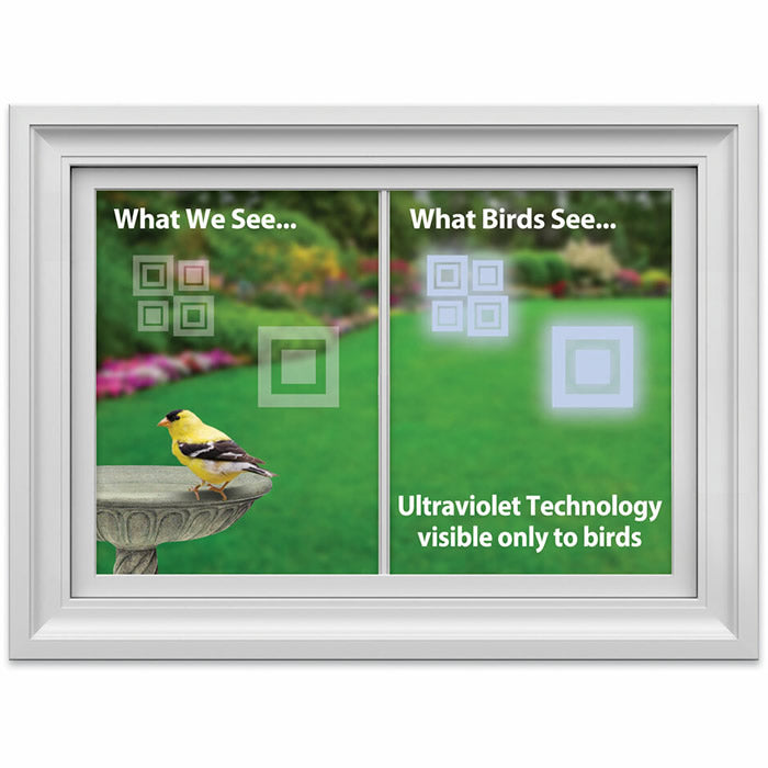 Modern Window Alert Decals - High Visibility Bird Deterrent Window Stickers for Home & Office - Prevent Bird Collisions with UV Reflective Decals (Set of 6)