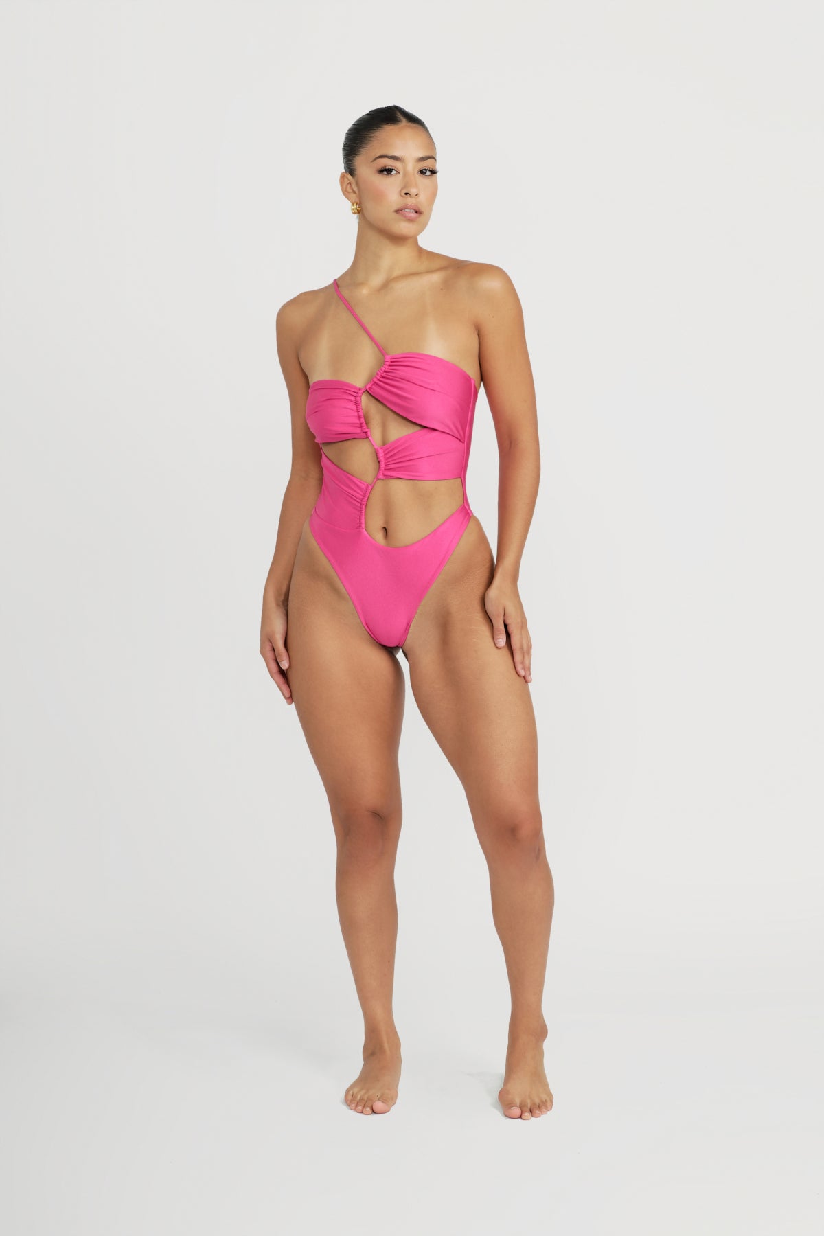 Biscayne One Piece Swimsuit for Women - Hot Pink - Sexy High Cut Bathing Suit for Beach, Pool & Vacation