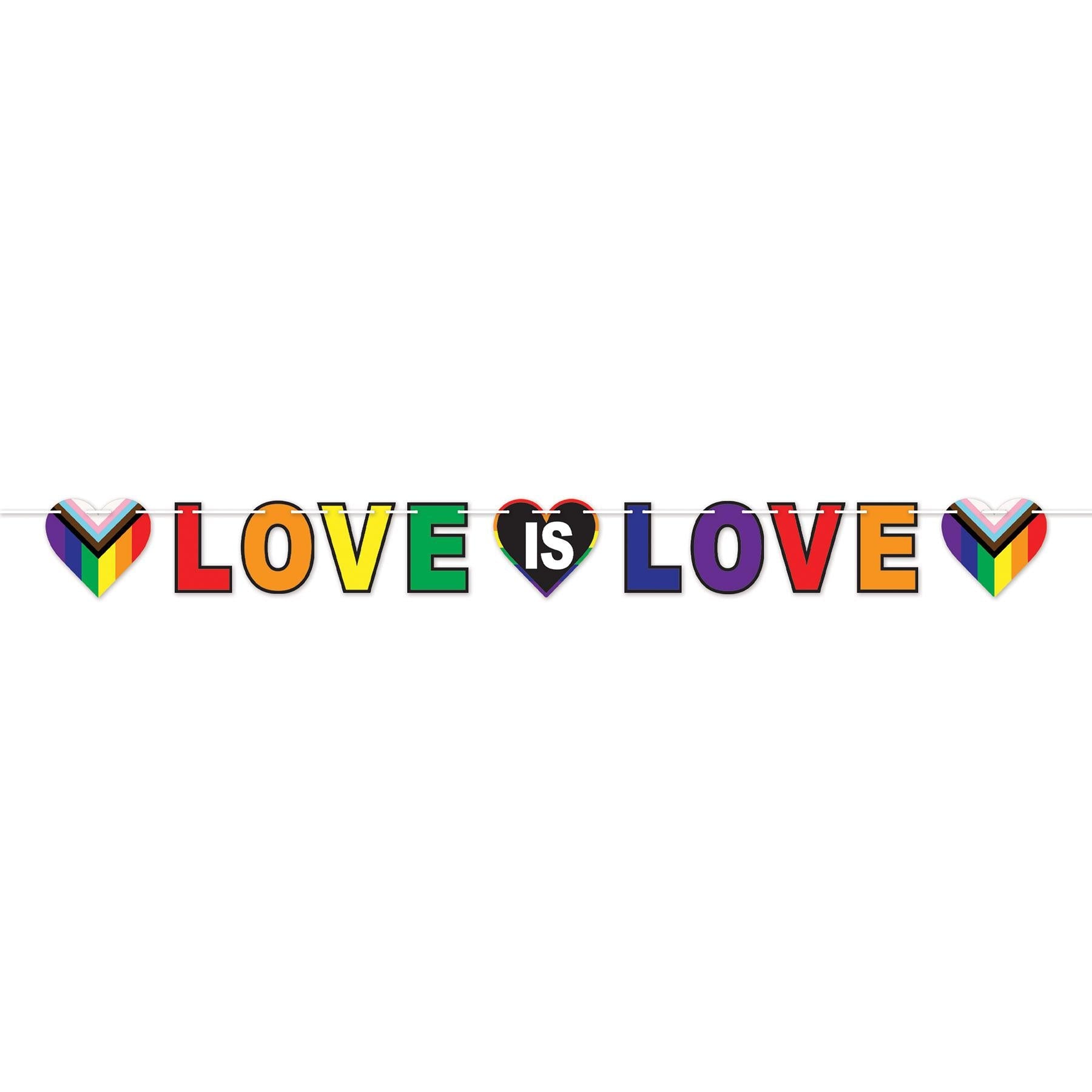 12 Pack Beistle Love Is Love Party Streamers - Rainbow Pride Decorations for LGBTQ+ Weddings, Pride Parades & Birthday Celebrations