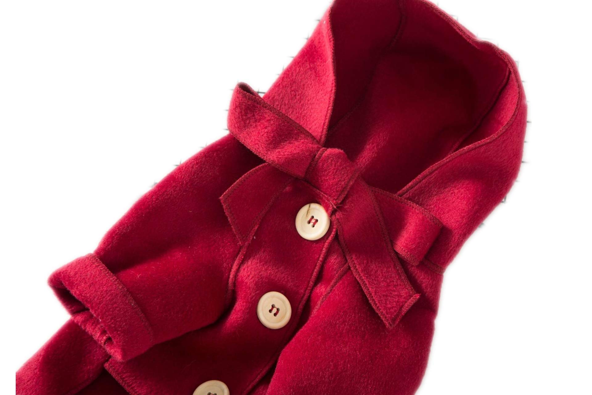 Warm Winter Dog Jacket with Hood - Cozy Fleece Snowsuit & Windbreaker for Small to Medium Dogs - Red, Large - Perfect for Cold Weather Walks & Outdoor Adventures