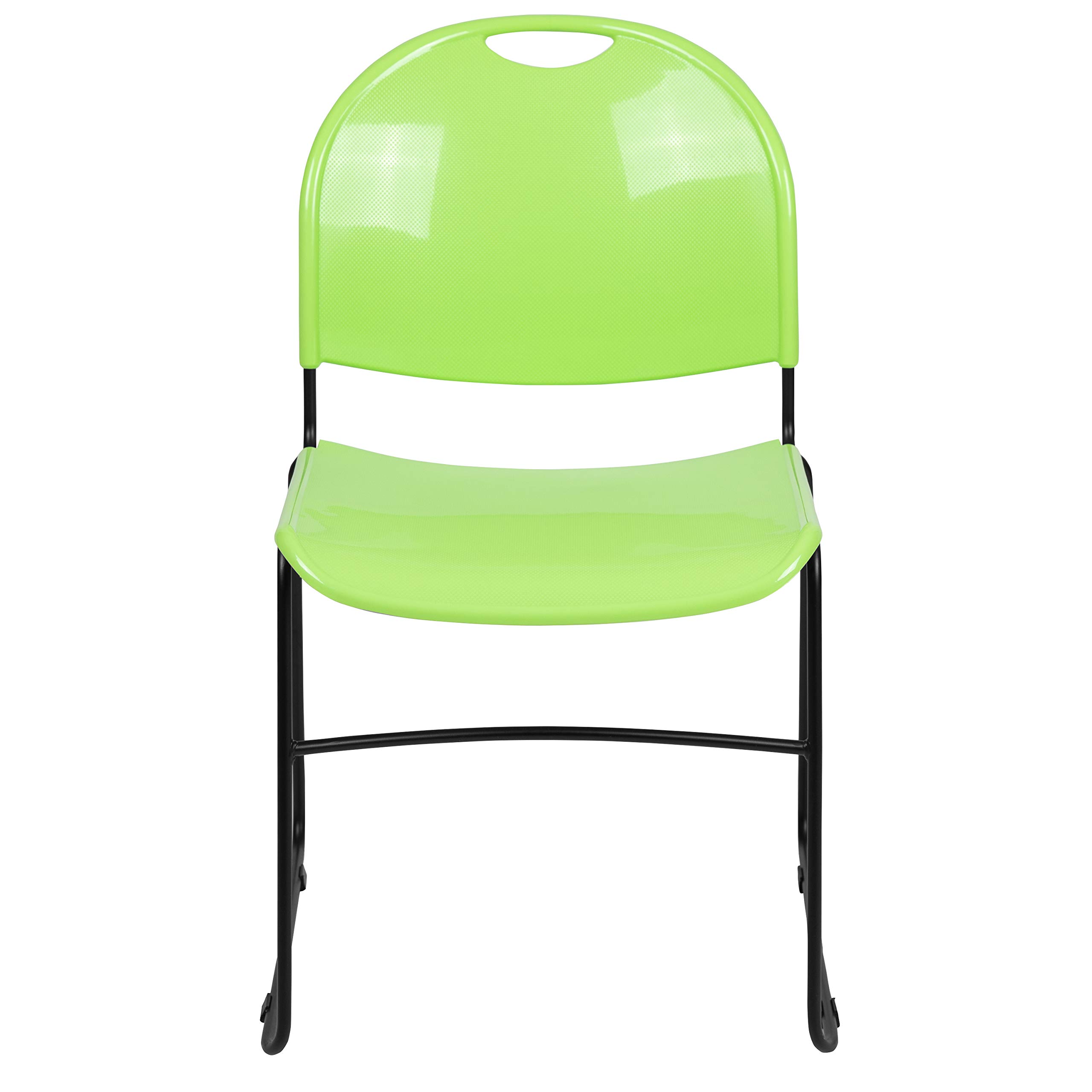 Emma & Oliver Green Ultra-Compact Stackable School Chair - Ergonomic Office Guest & Student Chair for Classrooms, Study Rooms & Small Spaces