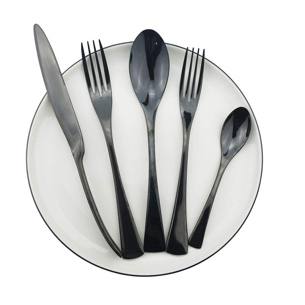 JASHII 8-Piece Stainless Steel Flatware Set - Shiny Mirror Polished Dessert & Salad Forks, Heavy Weight Silverware for Kitchen & Dining | Perfect for Dinner Parties, Restaurants & Home Use