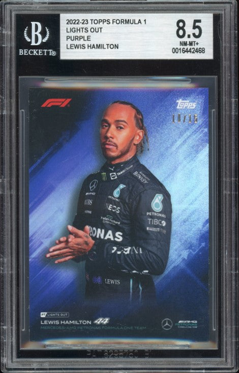 BSG 8.5/15 Lewis Hamilton Purple 2022 Topps Lights Out F1 Trading Card - Perfect for F1 Collectors, Sports Memorabilia Enthusiasts & Formula 1 Fans