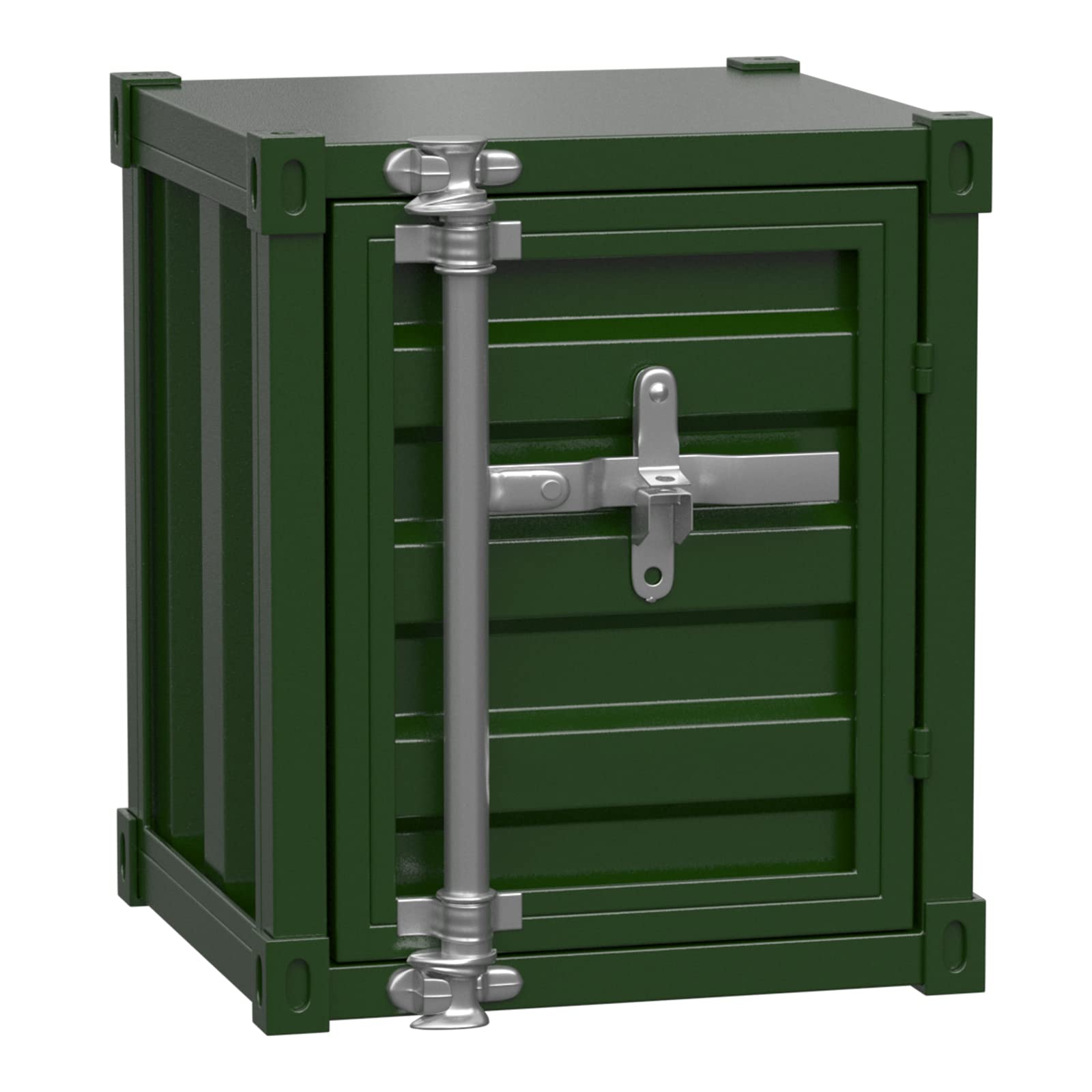 Industrial Style Small Coffee Table - Metal Wrought Iron Locker Bedside Table with Decorative Cabinet, Green | Perfect for Bedroom, Living Room & Office Decor