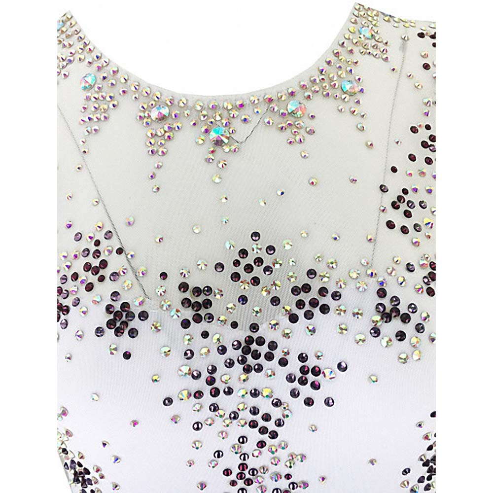 Elegant Purple & Yellow Halo Dye Spandex Ice Skating Dress with Handmade Crystals - Long Sleeve Figure Skating Costume for Competitions & Performances