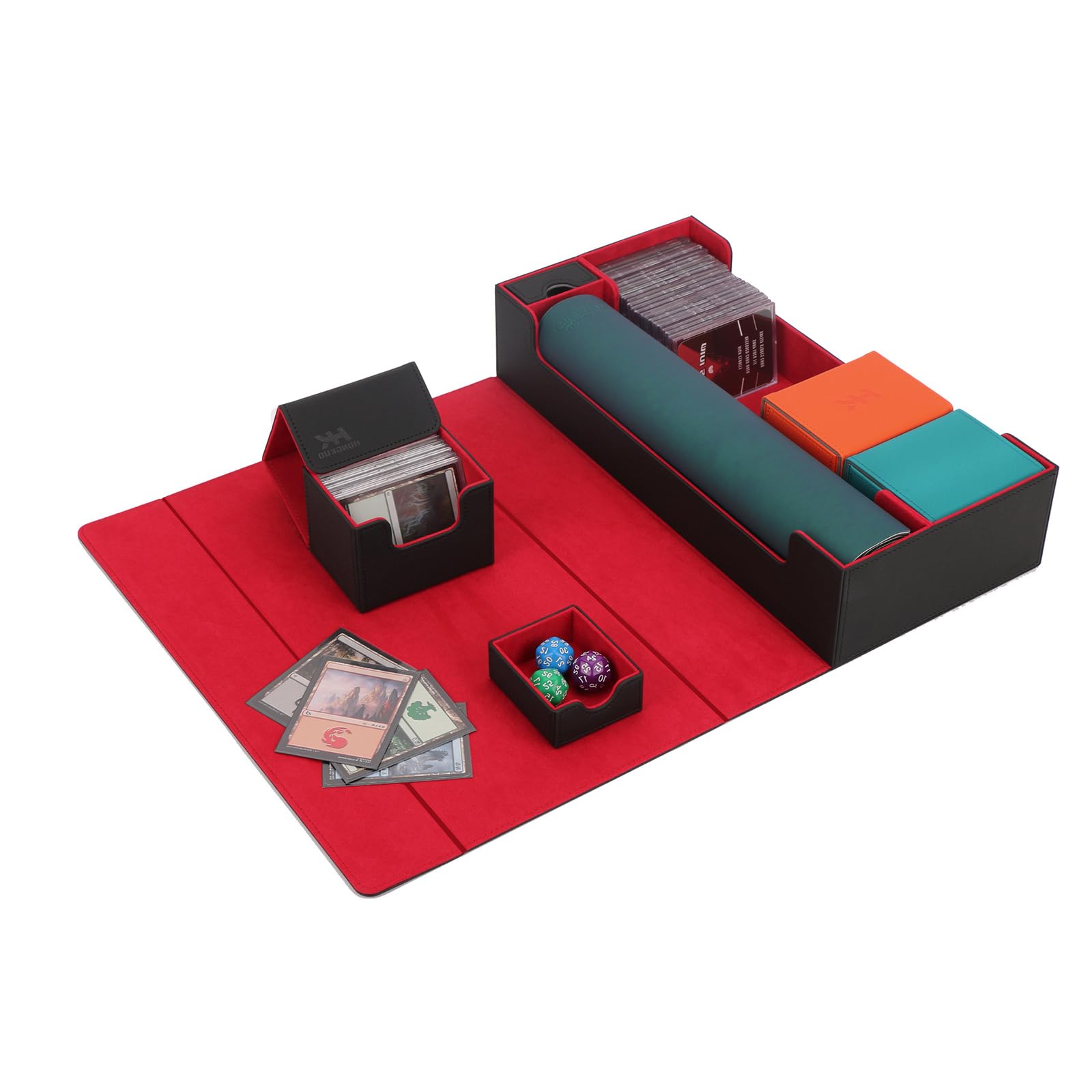Magnetic Playing Cards Storage Box - PU Leather Deck Card Case for Game Cards, Poker, MTG & Collectible Cards - Portable & Durable Card Holder for Travel, Home & Game Nights
