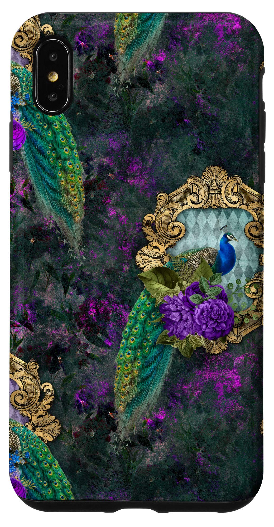 Premium iPhone XS Max Case with Elegant Wildlife Floral Peacock Retro Pattern - Durable Protective Cover for Everyday Use, Travel & Outdoor Activities