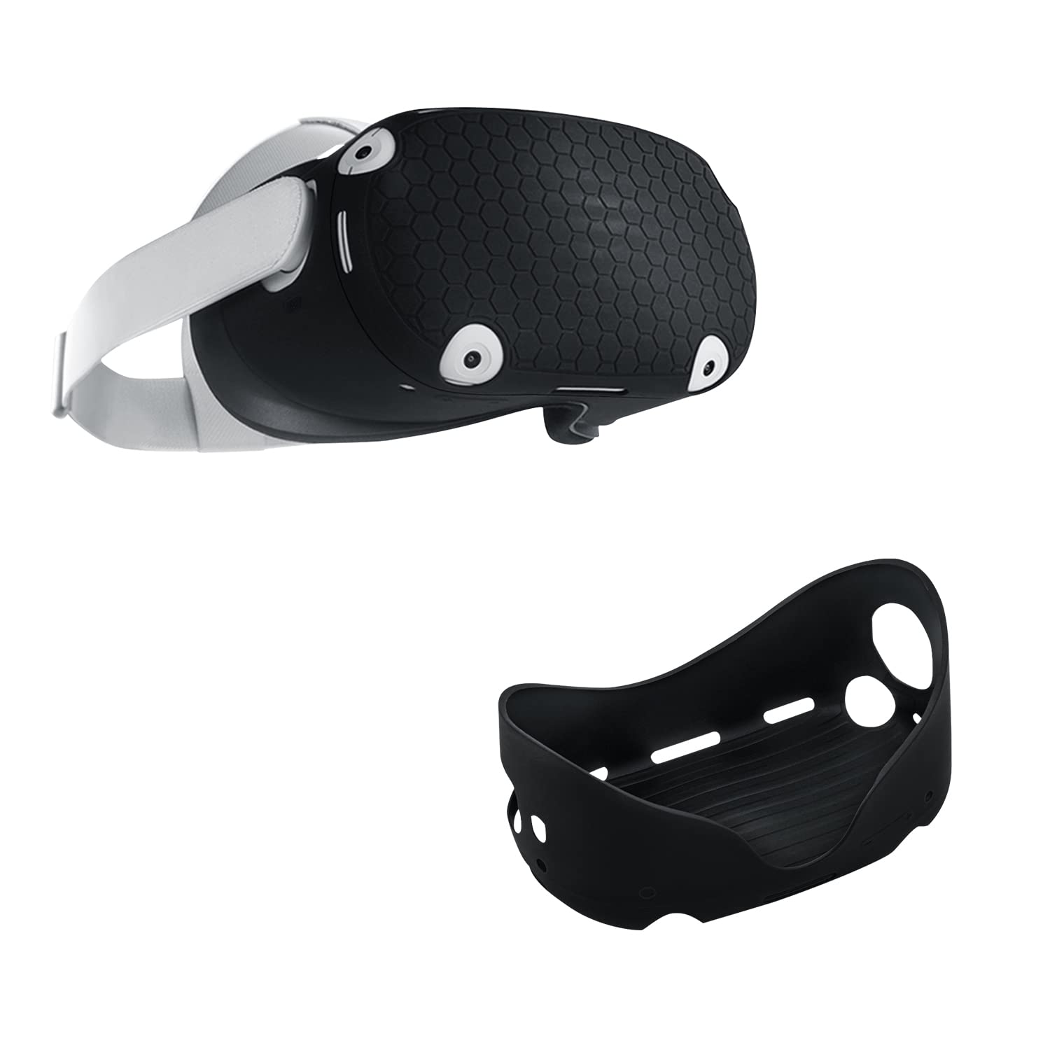 Oculus Quest 2 Silicone Protective Cover - Shockproof & Anti-Scratch VR Headset Accessory (Black) | Perfect for Gaming, VR Fitness & Home Entertainment