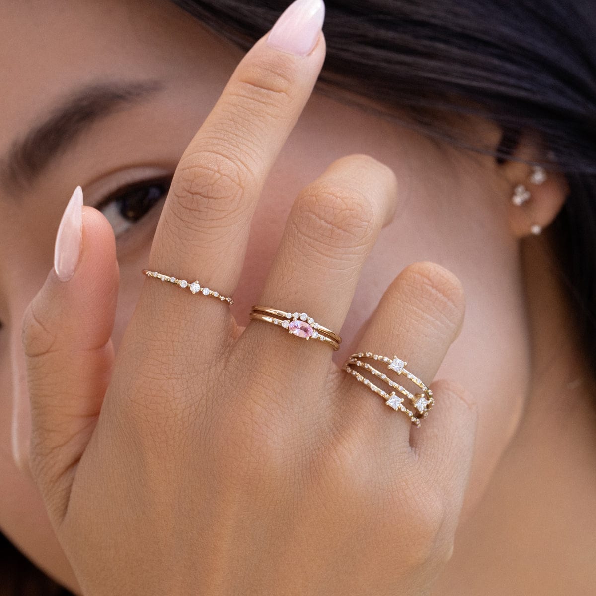 Elegant Morganite Diamond Ring for Women - 14K Rose Gold Engagement Ring, Wedding Band, Anniversary Gift - Perfect for Proposals, Bridal Jewelry & Special Occasions