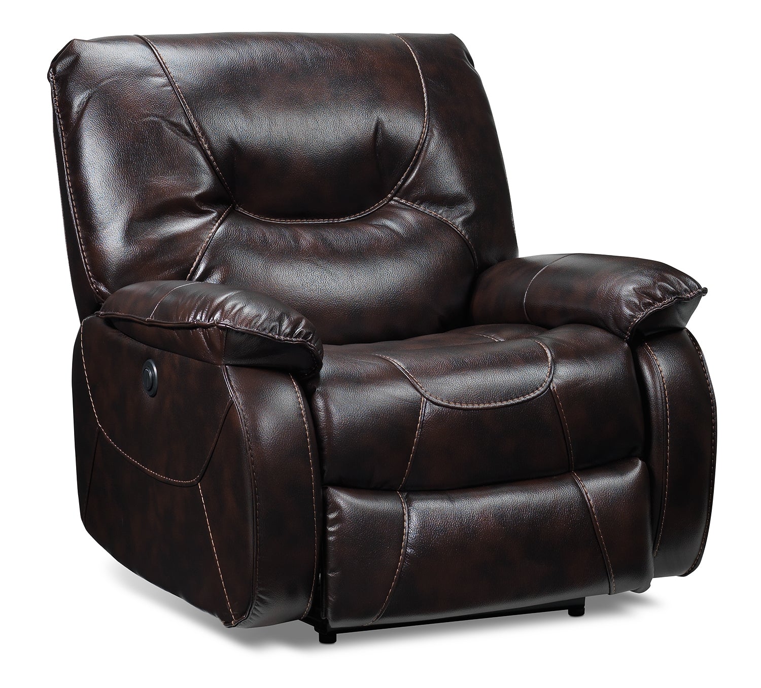 Canton Power Recliner Chair - Dark Brown Leather Reclining Sofa for Living Room, Home Theater & Office Comfort