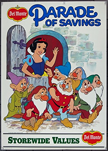 Original Disney Snow White and the Seven Dwarfs 1983 Vintage Movie Poster - Classic Collectible Film Memorabilia for Home Theater Decor & Disney Fan Gifts
