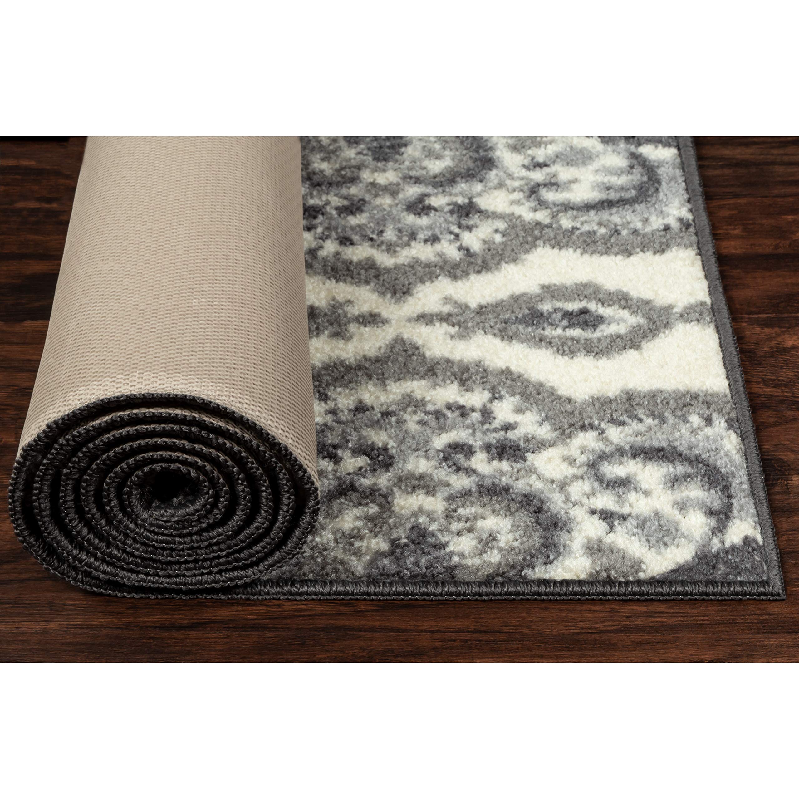 Vivian Medallion Area Rug 5x7 Grey - Handmade in USA, Soft & Durable Living Room & Bedroom Rug - Perfect for Home Decor, Cozy Spaces & High-Traffic Areas