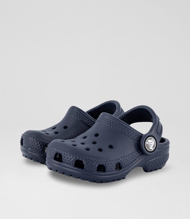 Crocs Kids Classic Navy Clog - Comfortable & Lightweight Water Shoes for Boys & Girls - Perfect for Beach, Pool, and Outdoor Play