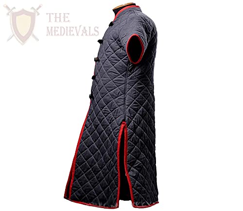 Medieval Thick Padded Short Sleeve Gambeson Coat - Cotton Aketon Jacket Armor for LARP, Cosplay & Historical Reenactment