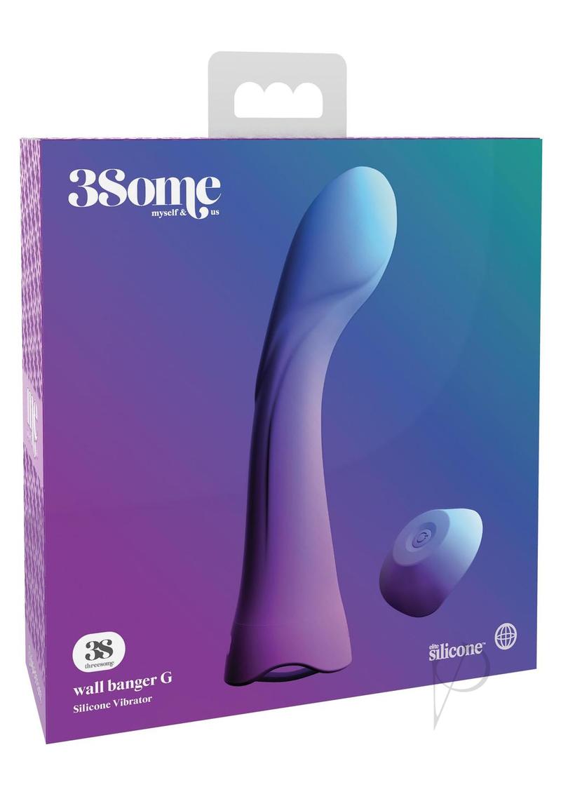 3Some Wall Banger G - Rechargeable Silicone Vibrator with Remote Control, Purple - Perfect for Couples Play & Solo Pleasure