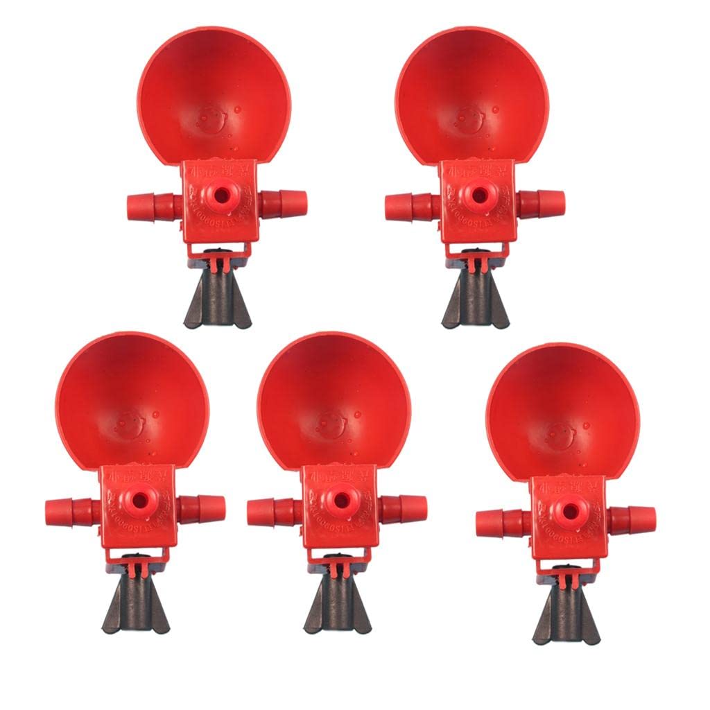 Gazechimp 5PCS Automatic Poultry Drinking Cups for Chickens & Quails - Durable Farm Waterer for Coops, Backyard Flocks & Small Poultry Farms - Perfect for Chicken Coops, Rabbit Hutches & Bird Cages
