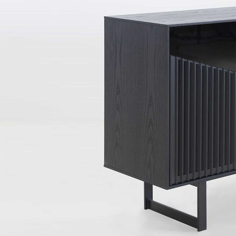 Modern MONTANA Sideboard Buffet Cabinet 160cm - Black Ash Finish for Dining Room Storage & Living Room Organization