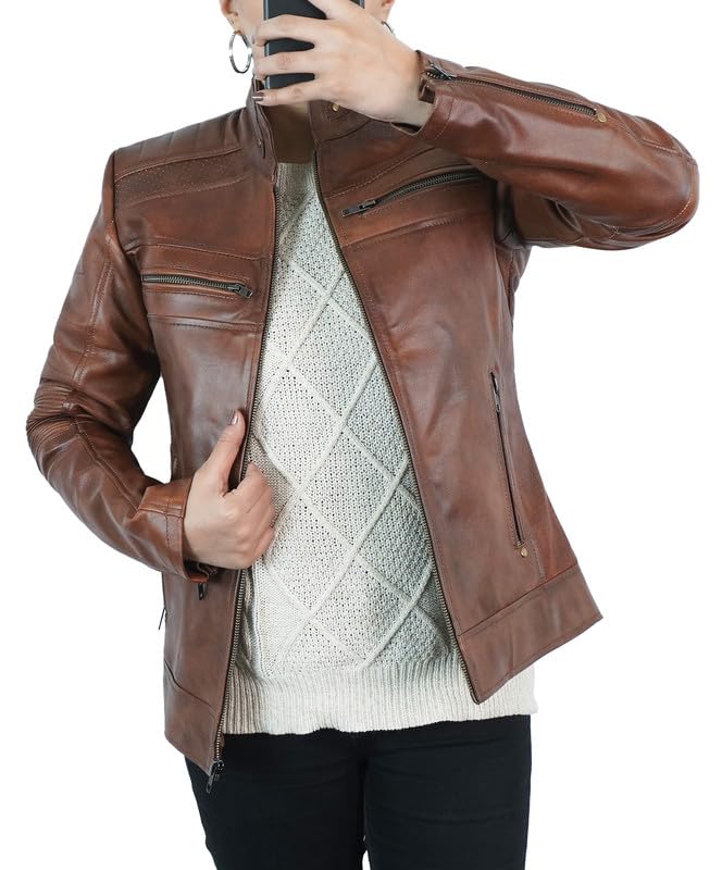 Brown Lambskin Leather Jacket