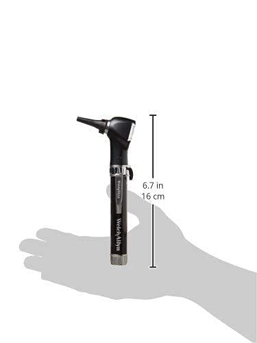 Welch Allyn Pocket Fiber Optic Otoscope Black (22840) - Professional Ear Exam Tool for Doctors, Nurses & Home Use - Perfect for Pediatric Checkups, Ear Infection Diagnosis & ENT Clinics